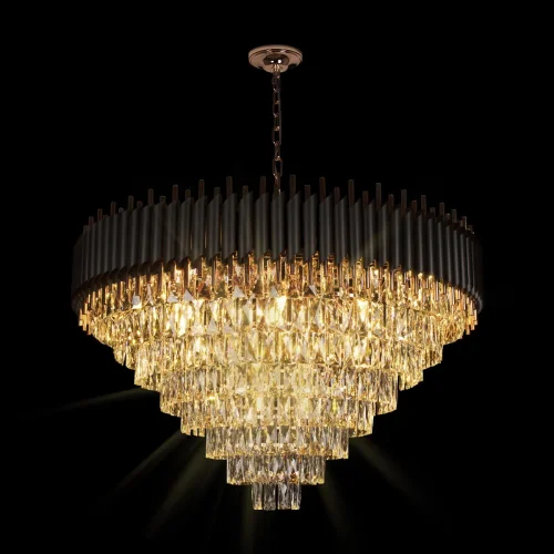 Люстра подвесная Eclair 10206/1000 LOFT IT прозрачная чёрная на 21 лампа, основание золотое в стиле современный  фото 4